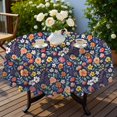thumbnail image 4 of Pioneer Flower Floral Print Pattern Round Tablecloth 60"x60", Wrinkle Resistant Wipeable Table Cover for Kitchen Dining Room Picnic Patio and Party, 4 of 6