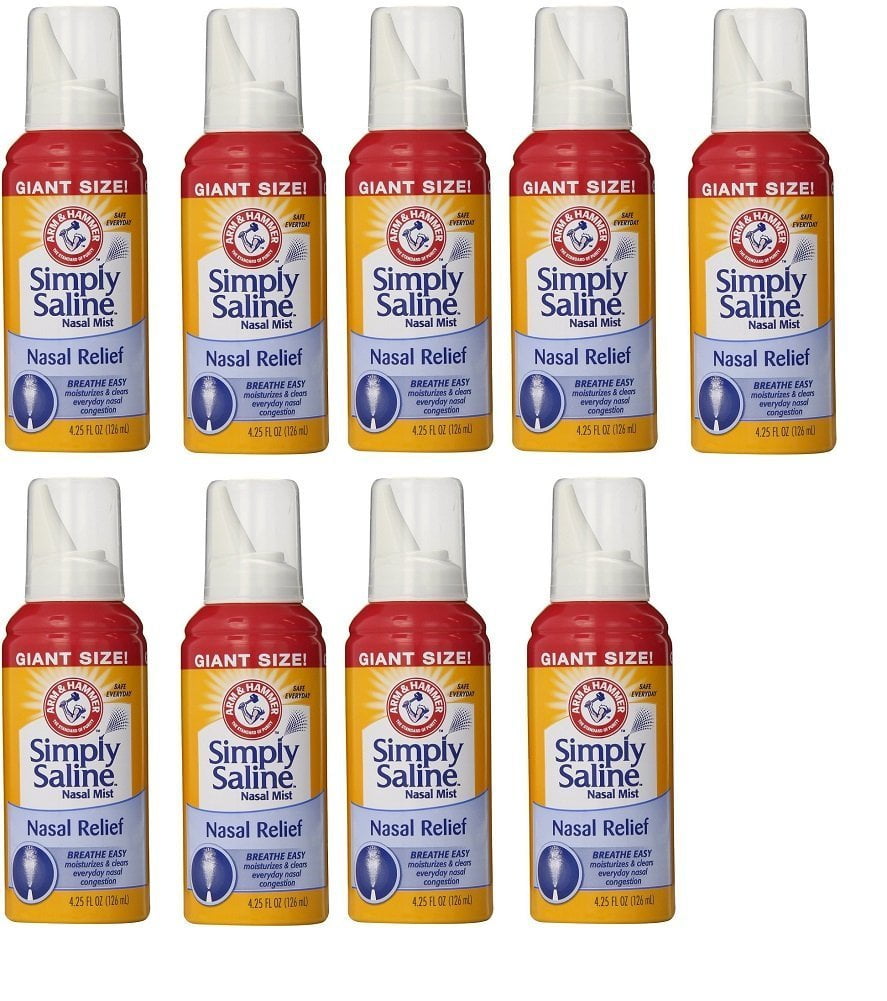 Arm & Hammer Simply Saline Nasal Relief Mist Spray Giant Size 4.25