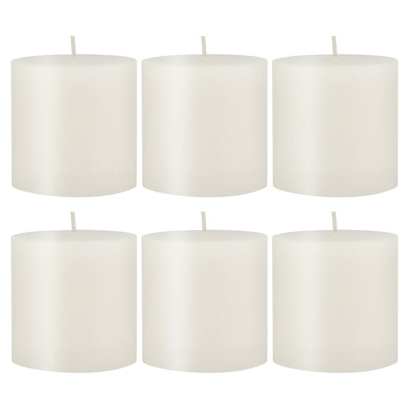 Stonebriar Unscented 3" x 3" 1-Wick Ivory Pillar Candles, 6 Pack