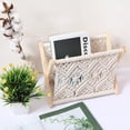 thumbnail image 6 of Nordic Cotton Woven Storage Basket Boho Macrame Magazine Rack Desktop Book Shelf Photo Prop, 6 of 10