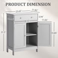 thumbnail image 5 of Ktaxon Bathroom Floor Cabinet, Freestanding Storage Cupboard w/ Drawer and 2 Doors, MDF Gray, 5 of 26