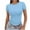Light Blue, variant on Womens Basic T Shirts Summer Tops 2025 Crop Short Sleeve Slim Fit Tee Cute Gym Workout Clothes
