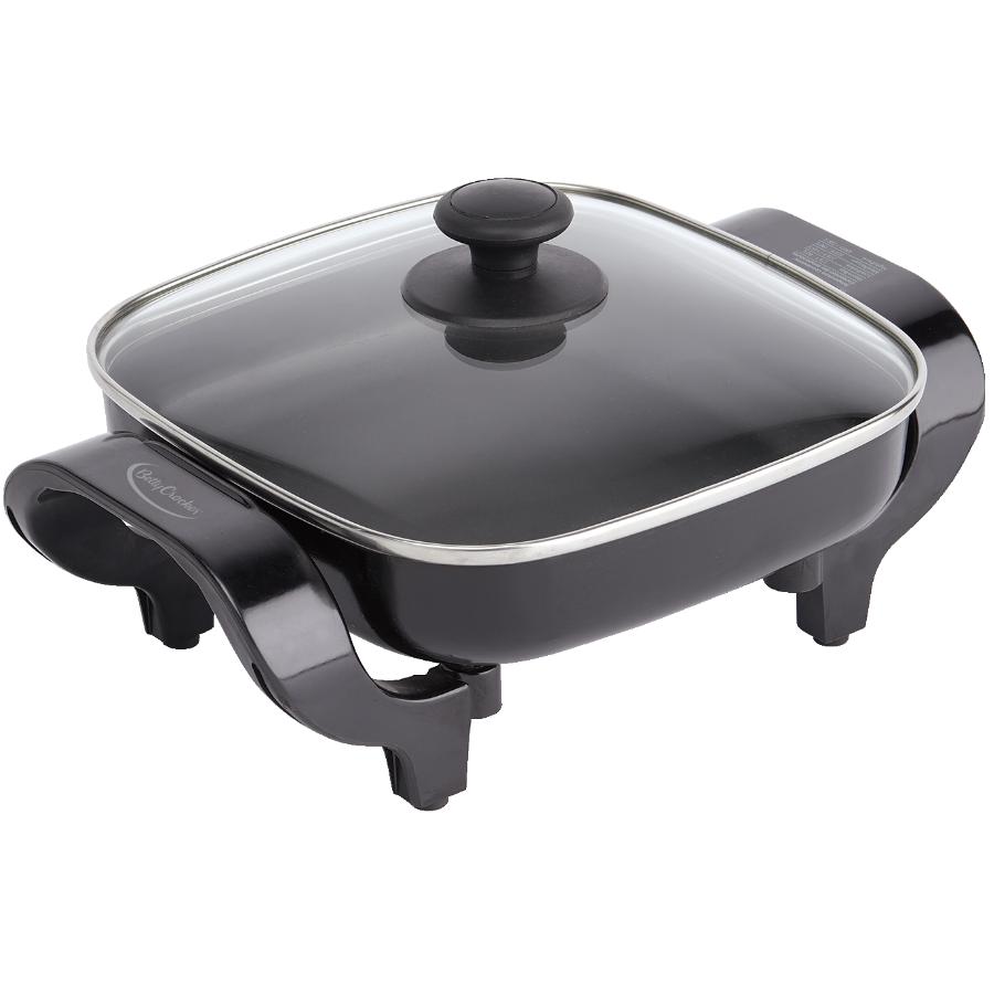 Square Non-Stick Electric Skillet with Glass Lid 8