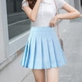 thumbnail image 2 of Women Girls High Waist Mini Skater Skirt Flared Casual Pleated Short Skirt,School Uniform Pleated Skater Tennis Skirt with Lining Shorts A-line Mini Skirt, 2 of 3