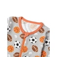 thumbnail image 5 of QEFJNO Bamboo Newborn Baby Boys Footless One-Piece Pajamas, Zipper Romper with Mitten, Infant Long Sleeve Sleepers - Soccer, 5 of 8