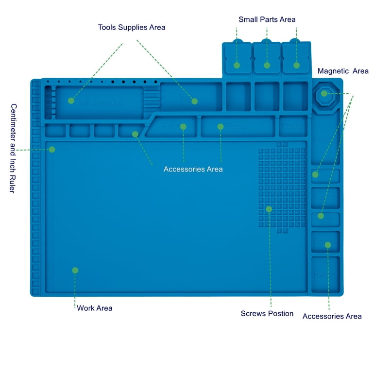 Magnetic Large Silicone Repair Mat, Soldering Mat Heat Resistant 932°F  Repair Pad for Electronics 