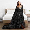 thumbnail image 5 of DouZhe Ultra-Soft Micro Fleece Lightweight Flannel Bed Blanket, Horror Spider Web Cobweb Print Cozy Warm Throw Blankets, 40"x30", 5 of 7