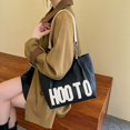 thumbnail image 3 of Bolso de mano de gran capacidad, sencillo, con cadena de letras, bolso de hombro, bolso de compras retro para mujer, 3 of 5