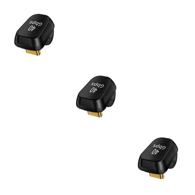 crativent PVC Type-C Male to Female Smartphone Adaptor 5A 40Gbps Plating Fast Transmitting ComputerNotebook Computer Converter USB 4.0 Gold 3Set