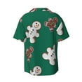 thumbnail image 2 of JUNZAN Mens Casual Button Down Shirts Short Sleeve Gingerbread Snowman Cookies Print Shirt-X-Large, 2 of 7