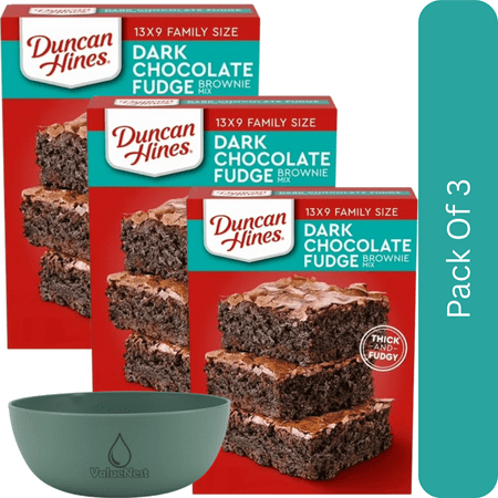Duncan Hines Dark Chocolate Fudge Brownie Mix 18.2 oz-With Olive Green Bowl By ValueNest Duncan Hines Dark Chocolate Fudge Brownie Mix 18.2 oz-With Olive Green Bowl By ValueNest