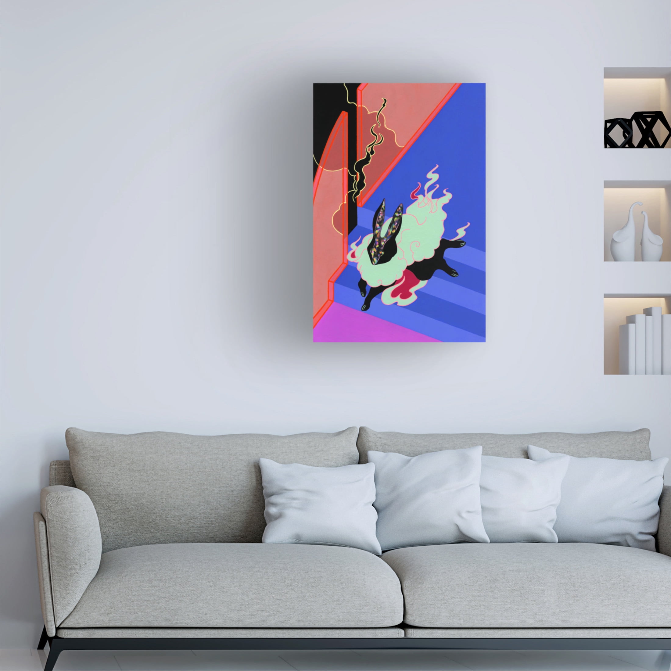 Tsz Kam 'Running Hare, 2019' Canvas Art - 16 x 24 Inches