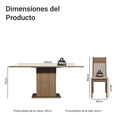 thumbnail image 3 of Juego de Comedor Mesa Tapa de Madera con 6 Sillas Crema/Marrón/Beige Augusta Madesa, 3 of 11