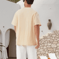 thumbnail image 3 of Puztloy Men's Linen Shirts Short Sleeve Casual Shirts Button Down Shirt for Men Beach Summer Wedding Shirt, 3 of 7