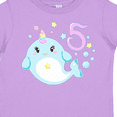 thumbnail image 4 of Inktastic Happy 5th Birthday with Cute Narwhal Stars and Bubbles Boys or Girls Toddler T-Shirt, 4 of 5