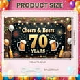 thumbnail image 2 of Golden Glitter 70th Birthday Banner Beer Mug Design Cheers & Beers Display Firework Pattern Balloon Decor 70 Years Backdrop for 70th Birthday Party Beer Anniversary Celebration Men's Birthday Event, 2 of 9