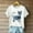 White, variant on Women's Summer Tops Retro Denim Patch Art Cats Print T-Shirt Cats Lover Shirts Casual Fashion Short Sleeve Crewneck Blouses Pullover