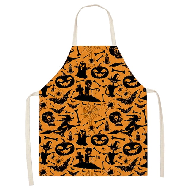 Halloween Apron for Men and Women Water and Oil Cooking Kitchen Apron Adjustable Bib Apron Kitchen Apron Set Sleeve Protector,Cooking Apron,Bbq Apron,Waterproof Apron,Adjustable Apron,Chef Apron,Home