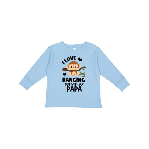 Inktastic Monkey I Love Hanging out with My Papa Boys or Girls Long Sleeve Toddler T-Shirt