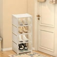 thumbnail image 5 of Vertical Shoe|Bag|Hat Rack - Tall Narrow Shoe Rack Organizer for Small Spaces,5 Tier Plastic Shoen Shelf for Entryway,Closet,Corner,Doorway,Skinny Shoe Shelf Space Saving Shoe Storage, 5 of 6