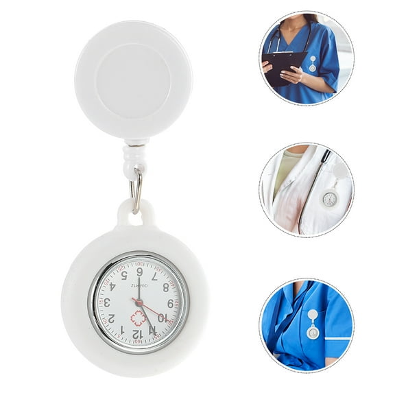 Milisten Silicone Nurses Pocket Watch Quartz Simple Design Clip-on Unisex 1Pack