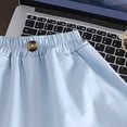 thumbnail image 6 of Leey-World Kids Summer Casual Pants Girls Elastic Waist, Comfortable Loose-Fit Pants(Blue,18-24 Months), 6 of 6