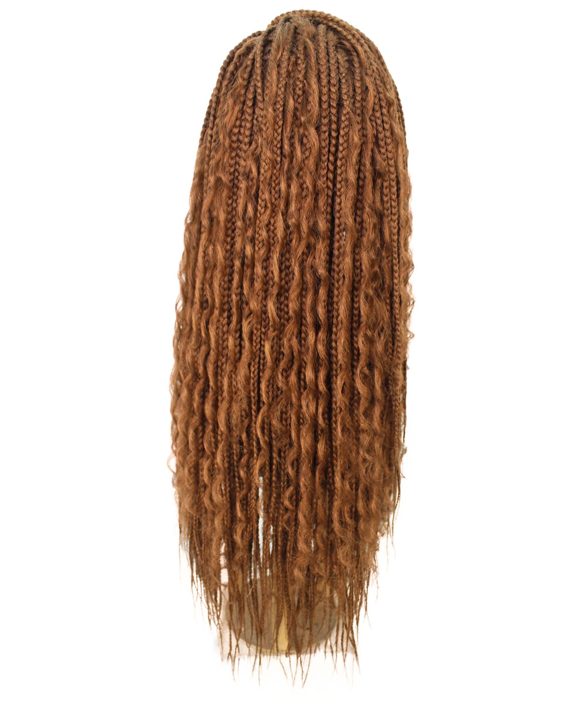 LUXLUXE Hailey Curly Braided 30 in Long Braided Adult Women Wig, Beauty Heat Resistant Fiber, Copper Blonde Color