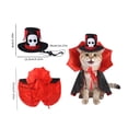 thumbnail image 3 of Halloween Pet Costume Set Adjustable Decor Top Hat & Cloak Holiday Cosplay Dress‑up Outfit Photo Prop for Cats and Small Dogs, 3 of 6