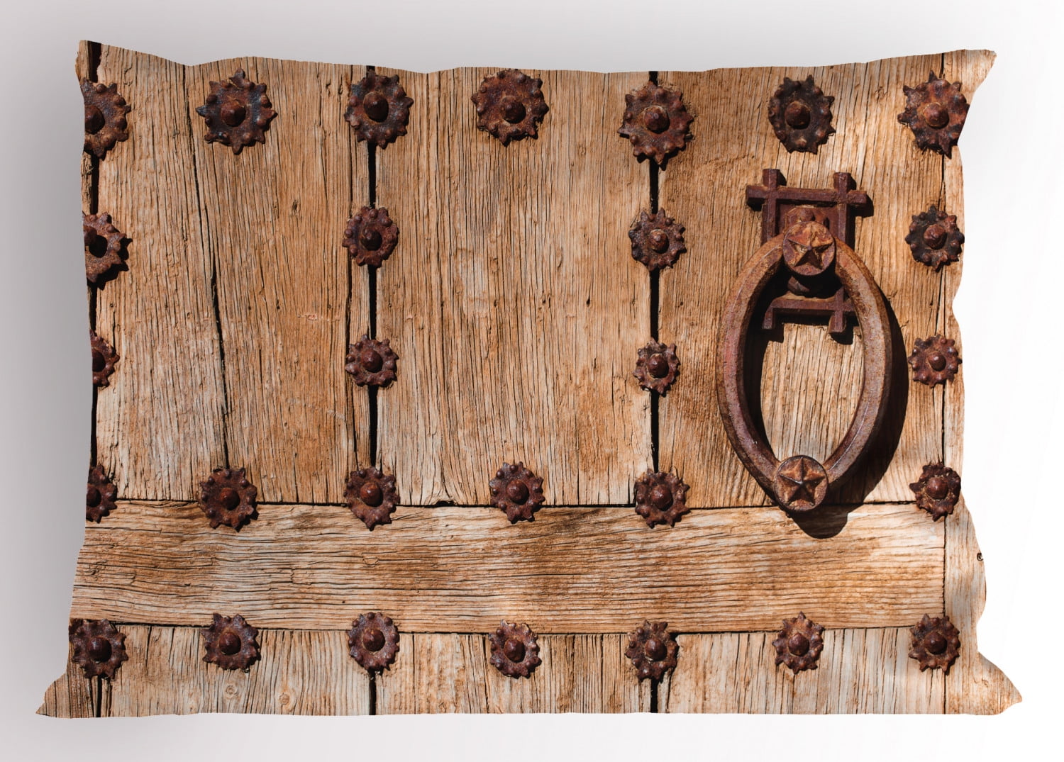 Rustic Pillow Sham Spanish Entrance Of Rusty Medieval Style Handlers