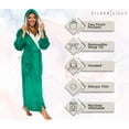 thumbnail image 4 of Silver Lilly Womens Sherpa Trim Fleece Robe with Hood - Full Length Warm Plush Luxury Bathrobe (Emerald Green, Small-Medium), 4 of 6