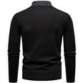 thumbnail image 4 of Blusa y camisa de manga larga con cuello vuelto para hombre, camisa de punto con bloques de color, blusa ajustada de manga larga con cuello vuelto y medio botón, blusa de poliéster para hombre, 4 of 4