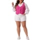 thumbnail image 2 of Chalecos de mezclilla para mujeres de tallas grandes Agnes Orinda, tops sin mangas, chaqueta casual de botón, 3X rosa intenso, 2 of 6