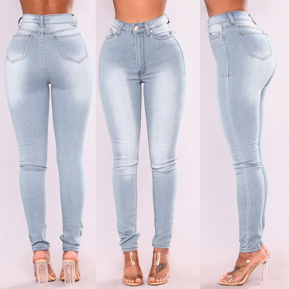Womens Pants Women Skinny Denim Jeans Pants High Waist Stretch Slim Pencil Trouserss