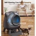 thumbnail image 3 of FeelNeedy Self Cleaning Cat Litter Box, 65L Large Automatic Litter Box with App Control Monitoring, Dual Safety Sensor, Odor Control, Includes Litter Mat and Waste Bags, Gray, 3 of 10