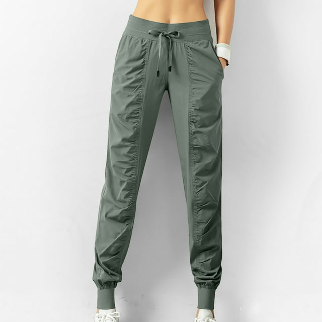 RKSTN Pantalon pour Femmes Taille Haute Ample Course Séchage Rapide Leggings Décontractés Pantalon Doux Ample Jambe Droite Pantalon de Randonnée