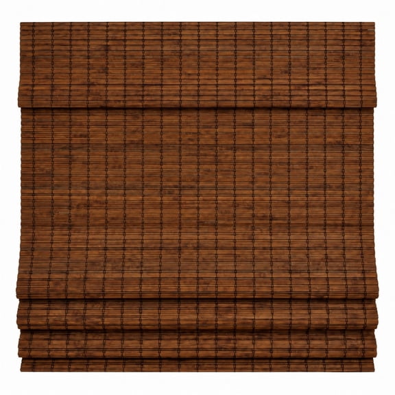 Chicology Cordless Room Darkening Bamboo Roman Shade, Umber, 23" x 64"