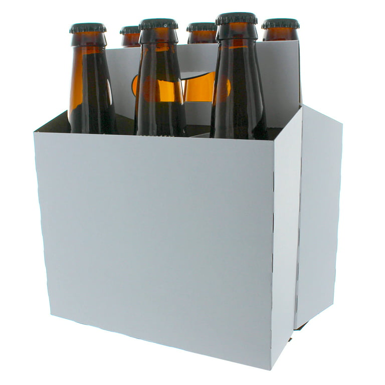 6 Pack Cardboard Beer Bottle Carrier For 12 Ounce Bottles White (10 Count)  