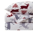 thumbnail image 3 of 1500 Supreme Collection Microfiber Buffalo Check Deer Print Flannel Sheet Set Full, 3 of 6