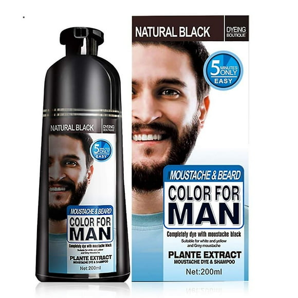 200ml Permanent Beard Dye Shampoo For Men, Mustache Beard Dying, Removal White Grey Beard, Hair Men Beard Dye Shampoo
