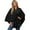 Black, variant on Women's Elegant Shawl Wraps Soft Open Front Poncho Sweater for Spring Fall Winter