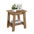 thumbnail image 2 of Side Table, Small Wooden End Table with 2-Layer Storage Shelves, Farmhouse Nightstand for Living Room, Bedroom, Office, Bathroom, Sofa Table for Small Space, Easy Assembly, Brown, 2 of 7