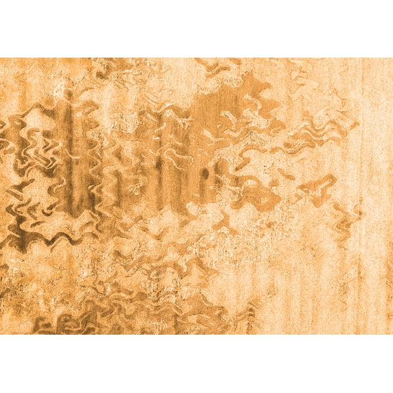 Ahgly Company Indoor Rectangle Abstract Orange Contemporary Area Rugs, 2' x 5'