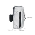 thumbnail image 3 of Blueek Waterproof Phone Armband for Running - Universal Fitness Arm Bag with Reflective Strip & Hidden Pocket,Silver, 3 of 9