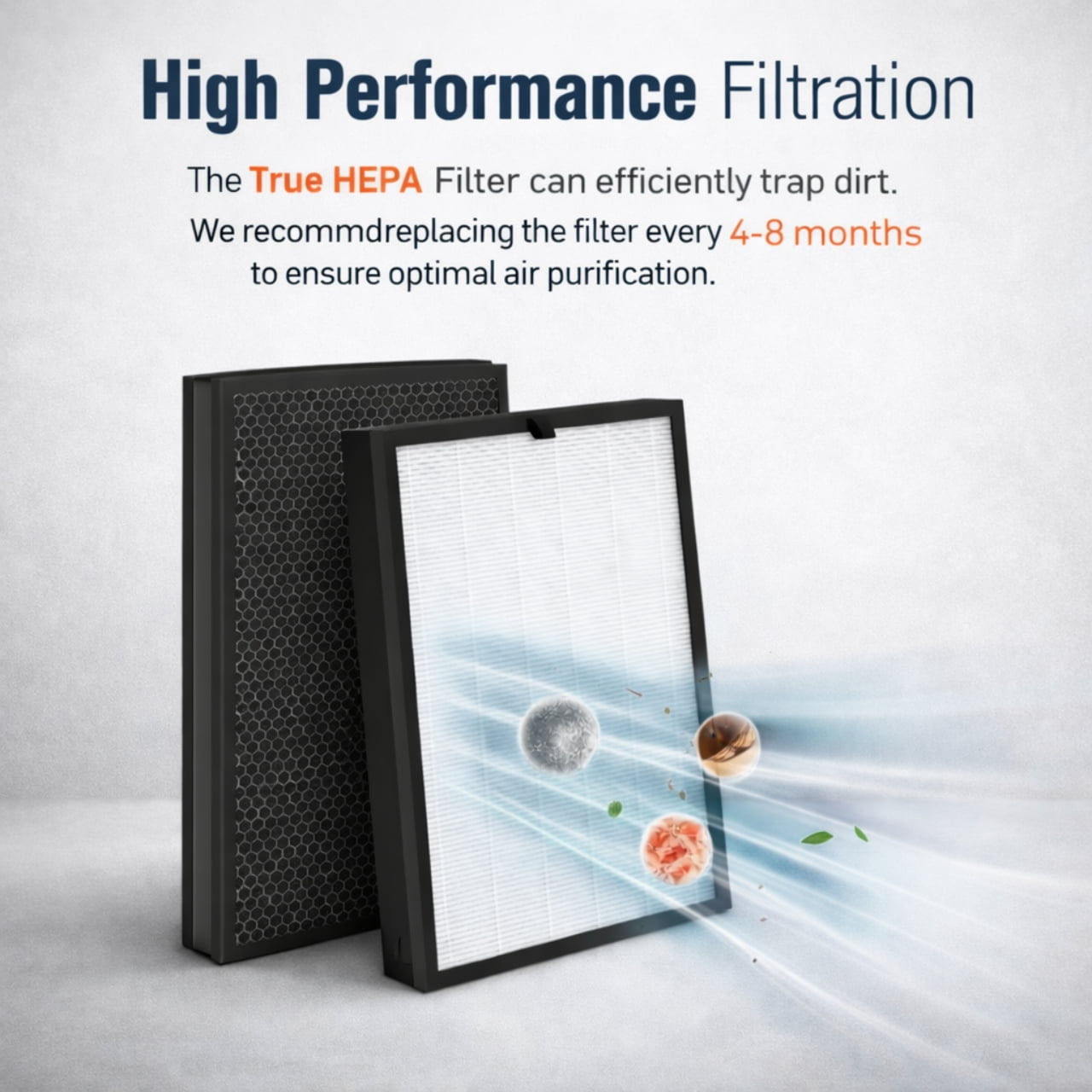 Nispira Puro 400 HEPA Replacement Filter Compatible with Puroair 400 Air Purifier, 3-Stage Filtration with Activated Carbon Filter, 2 Pack