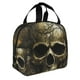 thumbnail image 2 of Easygdp Vintage Gold Leaf Skull Bolsa Térmica Premium - Tela Oxford Impermeable, Gran Capacidad, Bolsillo Frontal, Unisex para Trabajo, Escuela, Actividades al Aire Libre y Picnics, 2 of 8