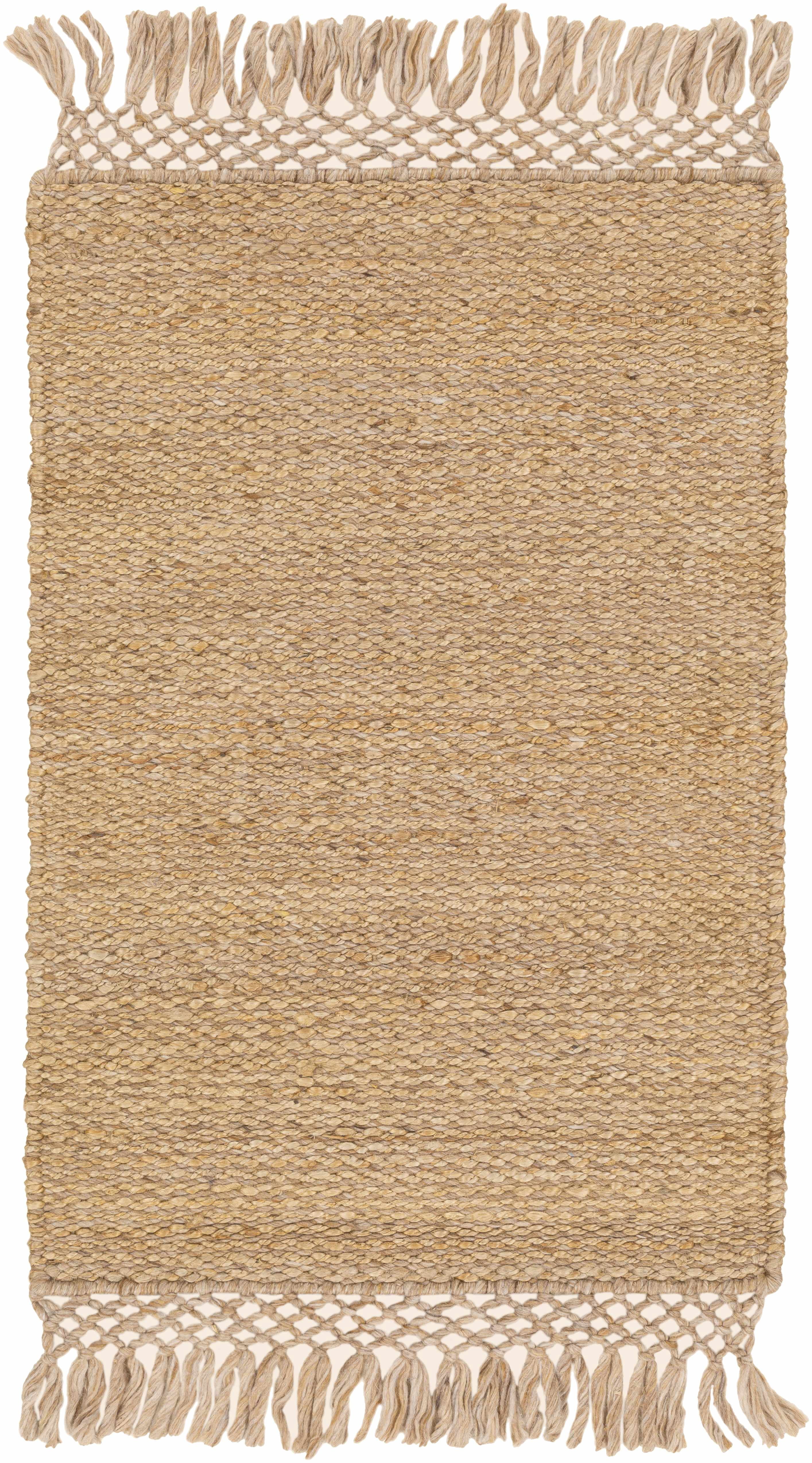 Hauteloom Charleston Jute Hallway, Kitchen Runner Rug - Contemporary Boho Farmhouse Coastal Modern - Tan, Medium Brown, Beige, Brown, Neutral - 2'6" x 8'