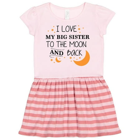 

Inktastic I Love My Big Sister To The Moon and Back Gift Toddler Girl Dress
