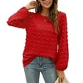 thumbnail image 2 of Fantaslook Blouses for Women Crewneck Long Sleeve Tops Chiffon Pom Pom Shirts Fall Casual, 2 of 8
