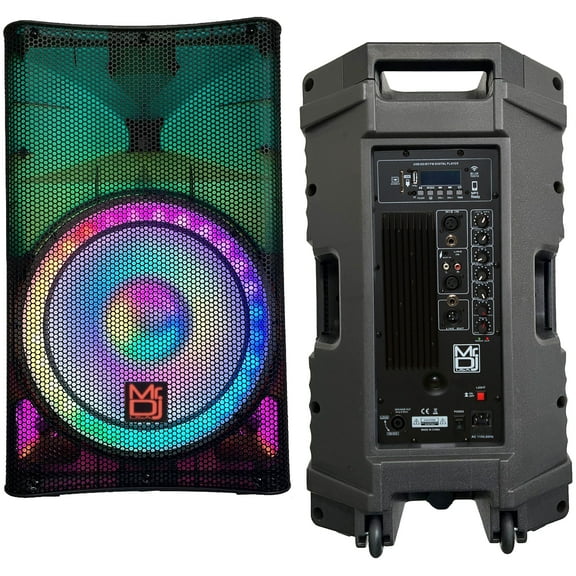 MR DJ PLED5200 PRO PA DJ 15" Portable Active Bluetooth/MP3/FM Radio Speaker