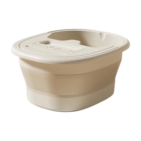 YiJuHui Foldable Foot Bath Bucket with Lid Insulated Portable Foot Soaking Basin for Home Spa, Ergonomic Massage, Heat Retention & Device Stand